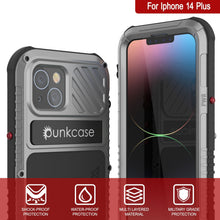 Cargar imagen en el visor de la galería, iPhone 14 Plus Metal Extreme 3.0 Case, Cubierta de Armadura de Grado Militar Resistente y Fuerte [a prueba de golpes] Funda de Aluminio Impermeable [Plateado]
