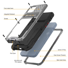 Cargar imagen en el visor de la galería, iPhone 14 Plus Metal Extreme 3.0 Case, Cubierta de Armadura de Grado Militar Resistente y Fuerte [a prueba de golpes] Funda de Aluminio Impermeable [Plateado]
