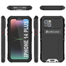 Cargar imagen en el visor de la galería, Funda iPhone 14 Plus Metal Extreme 3.0, cubierta de armadura resistente de grado militar [a prueba de golpes] Funda de aluminio impermeable [negro].
