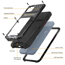 Cargar imagen en el visor de la galería, Funda iPhone 14 Plus Metal Extreme 3.0, cubierta de armadura resistente de grado militar [a prueba de golpes] Funda de aluminio impermeable [negro].
