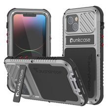 Cargar imagen en el visor de la galería, Estuche impermeable de aluminio Metal Extreme 3.0 Series para iPhone 16 Plus con protección IP68, protector de pantalla incorporado y soporte [plateado]
