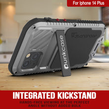 Cargar imagen en el visor de la galería, iPhone 14 Plus Metal Extreme 3.0 Case, Cubierta de Armadura de Grado Militar Resistente y Fuerte [a prueba de golpes] Funda de Aluminio Impermeable [Plateado]
