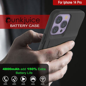 Funda de batería para iPhone 15 Pro, PunkJuice 5000 mAh Power Bank de carga rápida con protector de pantalla | [turquesa]