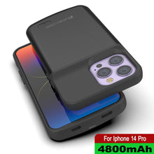 Load image into Gallery viewer, Funda de batería para iPhone 15 Pro, PunkJuice 5000mAH Power Bank de carga rápida con protector de pantalla | [Negro]
