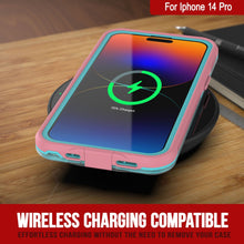 Load image into Gallery viewer, Carcasa resistente al agua para iPhone 14 Pro de Punkcase [Serie Aqua] Cubierta de armadura [Rosa Claro] [Parte trasera transparente]
