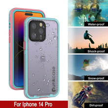 Load image into Gallery viewer, Carcasa resistente al agua para iPhone 14 Pro de Punkcase [Serie Aqua] Cubierta de armadura [Rosa Claro] [Parte trasera transparente]
