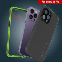 Load image into Gallery viewer, Funda impermeable Punkcase iPhone 14 Pro [Serie Aqua] Cobertura de armadura [Negro-Verde]
