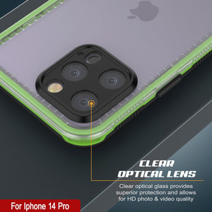 Funda impermeable Punkcase para iPhone 14 Pro [Serie Aqua] Cubierta de armadura [Negro transparente] [Parte trasera clara]