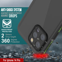Load image into Gallery viewer, Funda impermeable Punkcase iPhone 14 Pro [Serie Aqua] Cobertura de armadura [Negro-Verde]
