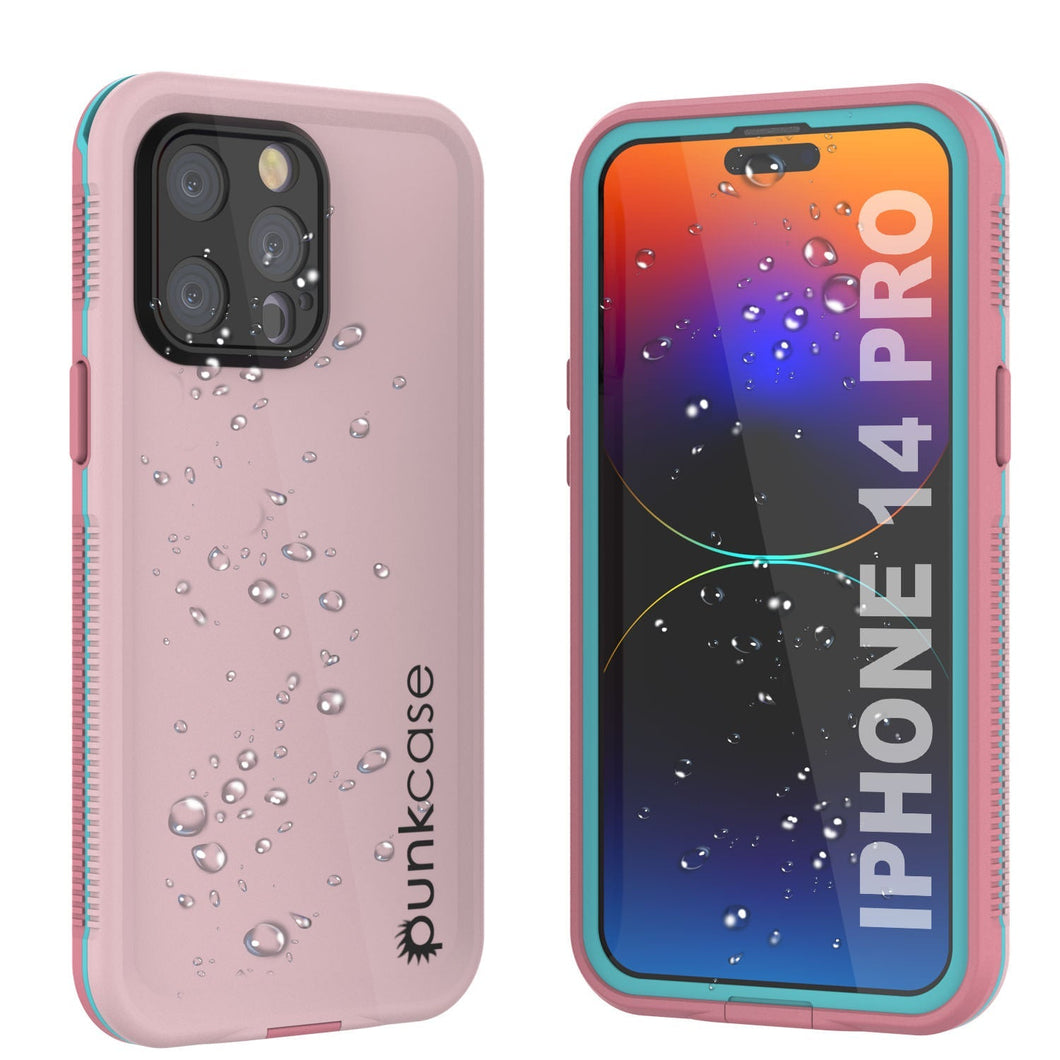 Funda resistente al agua Punkcase iPhone 14 Pro [Serie Aqua] Cubierta protectora [Rosa]