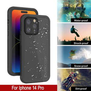 Funda impermeable Punkcase iPhone 14 Pro [Serie Aqua] Cubierta protectora de armadura [Negro]