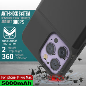 Funda de batería para iPhone 15 Pro Max, PunkJuice 5000mAH Power Bank de Carga Rápida con Protector de Pantalla | [Verde]