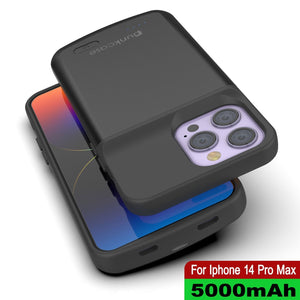 Funda de batería para iPhone 15 Pro Max, PunkJuice 5000mAH Power Bank de Carga Rápida con Protector de Pantalla | [Verde]