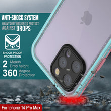 Cargar imagen en el visor de la galería, Carcasa impermeable Punkcase para iPhone 14 Pro Max [Serie Aqua] Cubierta de armadura [Rosa Transparente] [Parte trasera transparente]
