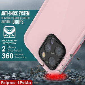 Funda impermeable para iPhone 14 Pro Max de Punkcase [Serie Aqua] Cover de armadura [Rosa].