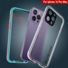 Cargar imagen en el visor de la galería, Carcasa impermeable Punkcase para iPhone 14 Pro Max [Serie Aqua] Cubierta de armadura [Rosa Transparente] [Parte trasera transparente]
