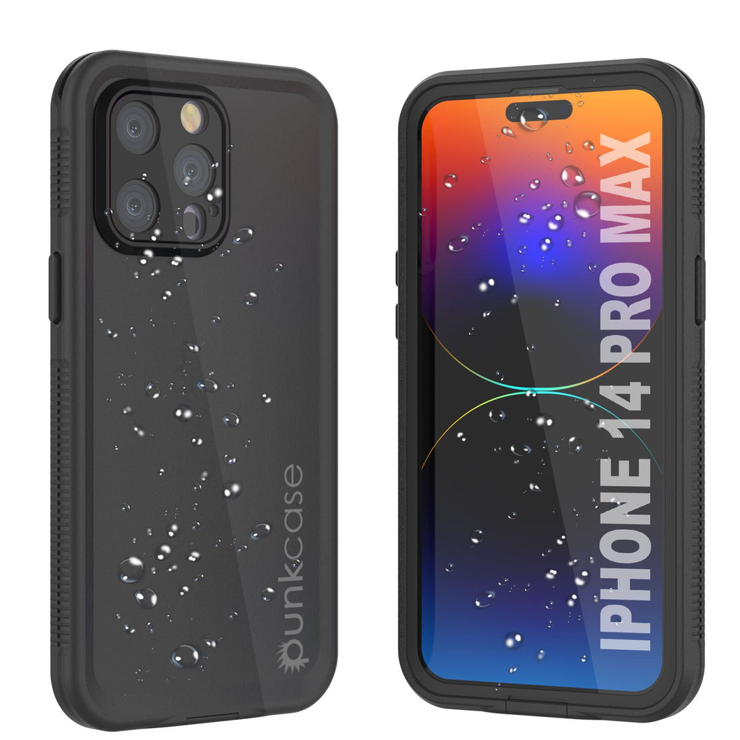 Funda impermeable Punkcase para iPhone 14 Pro Max [Serie Aqua] Cubierta de armadura [Negra]