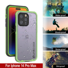 Cargar imagen en el visor de la galería, Funda impermeable Punkcase para iPhone 14 Pro Max [Serie Aqua] Cubierta protectora [Negro transparente] [Parte trasera transparente]
