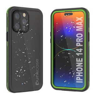 Fundas a prueba de agua para iPhone 14 Pro Max de Punkcase [Serie Aqua] Cubierta blindada [Negro-Verde]