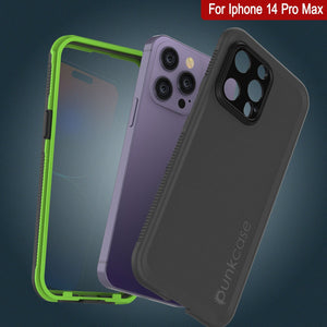 Fundas a prueba de agua para iPhone 14 Pro Max de Punkcase [Serie Aqua] Cubierta blindada [Negro-Verde]