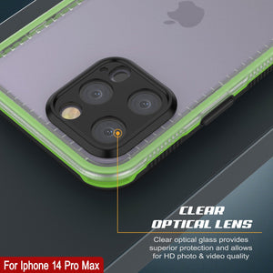 Funda impermeable Punkcase para iPhone 14 Pro Max [Serie Aqua] Cubierta protectora [Negro transparente] [Parte trasera transparente]