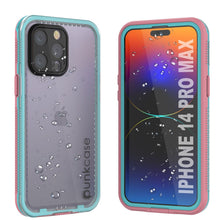 Cargar imagen en el visor de la galería, Carcasa impermeable Punkcase para iPhone 14 Pro Max [Serie Aqua] Cubierta de armadura [Rosa Transparente] [Parte trasera transparente]
