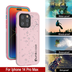 Funda impermeable para iPhone 14 Pro Max de Punkcase [Serie Aqua] Cover de armadura [Rosa].
