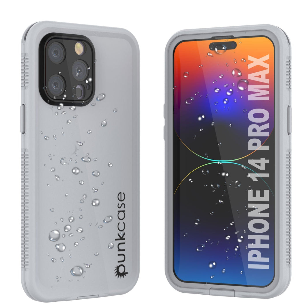 Carcasa impermeable para iPhone 14 Pro Max Punkcase [Serie Aqua] Cubierta de armadura [Blanca]