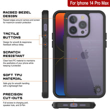 Load image into Gallery viewer, Funda para iPhone 15 Pro Max Punkcase® LUCID 2.0 Crystal Black Series con protector de pantalla PUNK SHIELD | Ajuste ultra ajustado.
