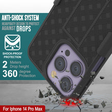 Cargar imagen en el visor de la galería, Funda para iPhone 15 Pro Max con protector de pantalla de vidrio templado, clip de cinturón y soporte incorporado [Naranja]
