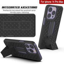 Cargar imagen en el visor de la galería, Funda para iPhone 15 Pro Max con protector de pantalla de vidrio templado, clip de cinturón y soporte incorporado [Naranja]
