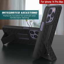 Cargar imagen en el visor de la galería, Funda para iPhone 15 Pro Max con protector de pantalla de vidrio templado, clip de cinturón y soporte incorporado [Gris]
