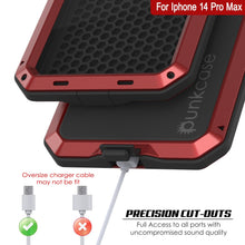 Load image into Gallery viewer, Funda de metal para iPhone 14 Pro Max, cubierta de armadura resistente de grado militar [a prueba de golpes], cuerpo completo duro [rojo]
