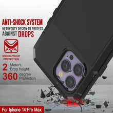 Cargar imagen en el visor de la galería, Carcasa Metálica para iPhone 14 Pro Max, Funda Resistente de Grado Militar [a prueba de golpes] Cuerpo Completo Resistente [Negro]
