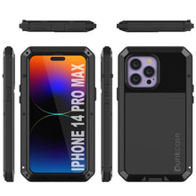 Cargar imagen en el visor de la galería, Carcasa Metálica para iPhone 14 Pro Max, Funda Resistente de Grado Militar [a prueba de golpes] Cuerpo Completo Resistente [Negro]
