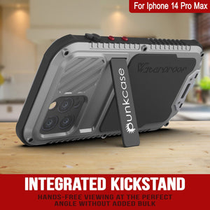 Carcasa de Metal Extreme 3.0 para iPhone 14 Pro Max, Cubierta de Armadura de Grado Militar Resistente [a prueba de golpes], Carcasa de Aluminio Impermeable [Plateado]
