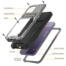 Cargar imagen en el visor de la galería, Carcasa de Metal Extreme 3.0 para iPhone 14 Pro Max, Cubierta de Armadura de Grado Militar Resistente [a prueba de golpes], Carcasa de Aluminio Impermeable [Plateado]
