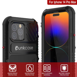 Funda Metal Extreme 3.0 para iPhone 14 Pro Max, resistente de grado militar con cobertura protectora resistente a impactos, funda de aluminio impermeable [negra].