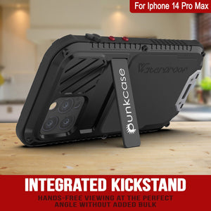 Funda Metal Extreme 3.0 para iPhone 14 Pro Max, resistente de grado militar con cobertura protectora resistente a impactos, funda de aluminio impermeable [negra].
