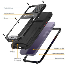 Cargar imagen en el visor de la galería, Funda Metal Extreme 3.0 para iPhone 14 Pro Max, resistente de grado militar con cobertura protectora resistente a impactos, funda de aluminio impermeable [negra].

