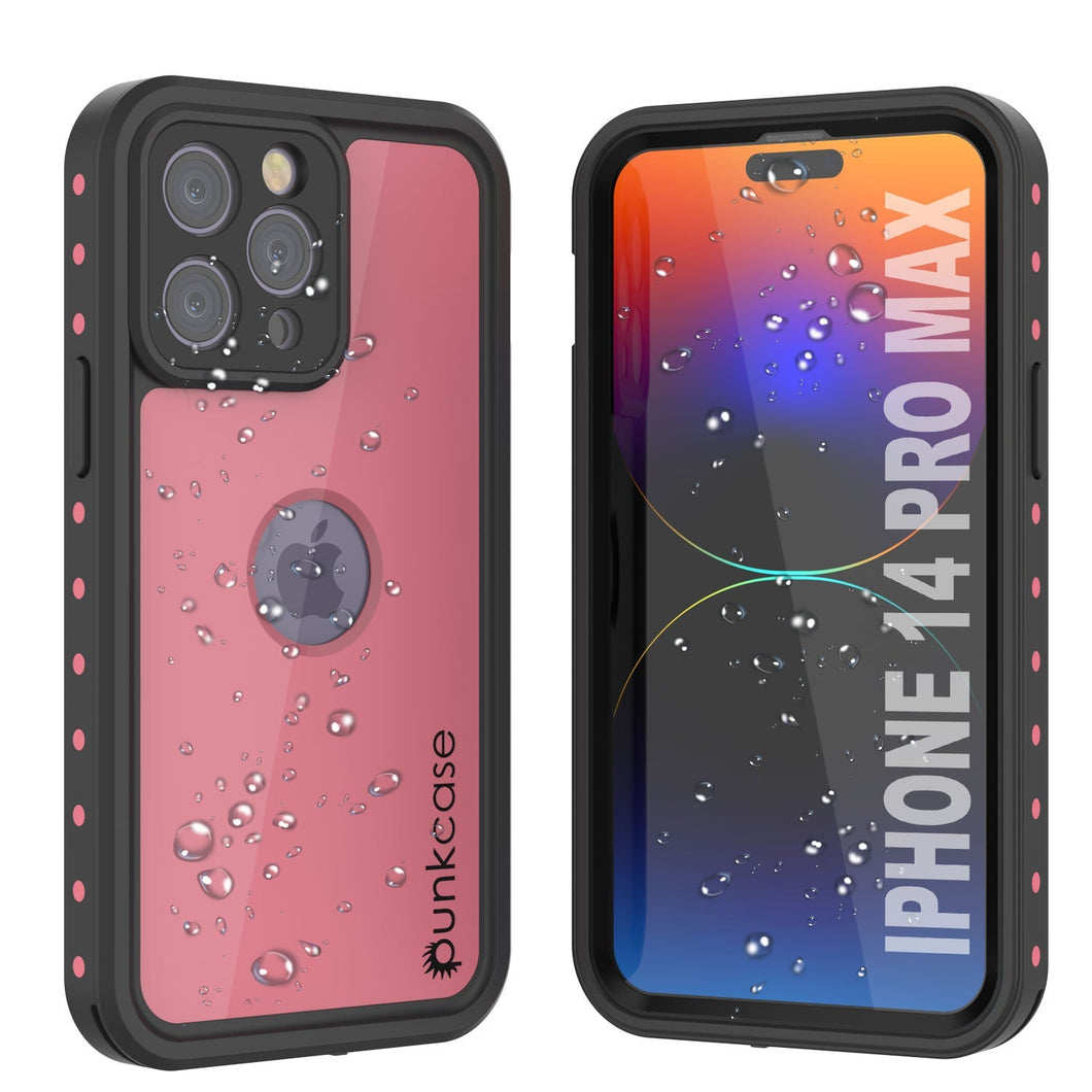Funda impermeable IP68 para iPhone 14 Pro Max, Punkcase [Rosa] [Serie StudStar] [Ajuste Delgado] [A prueba de suciedad]