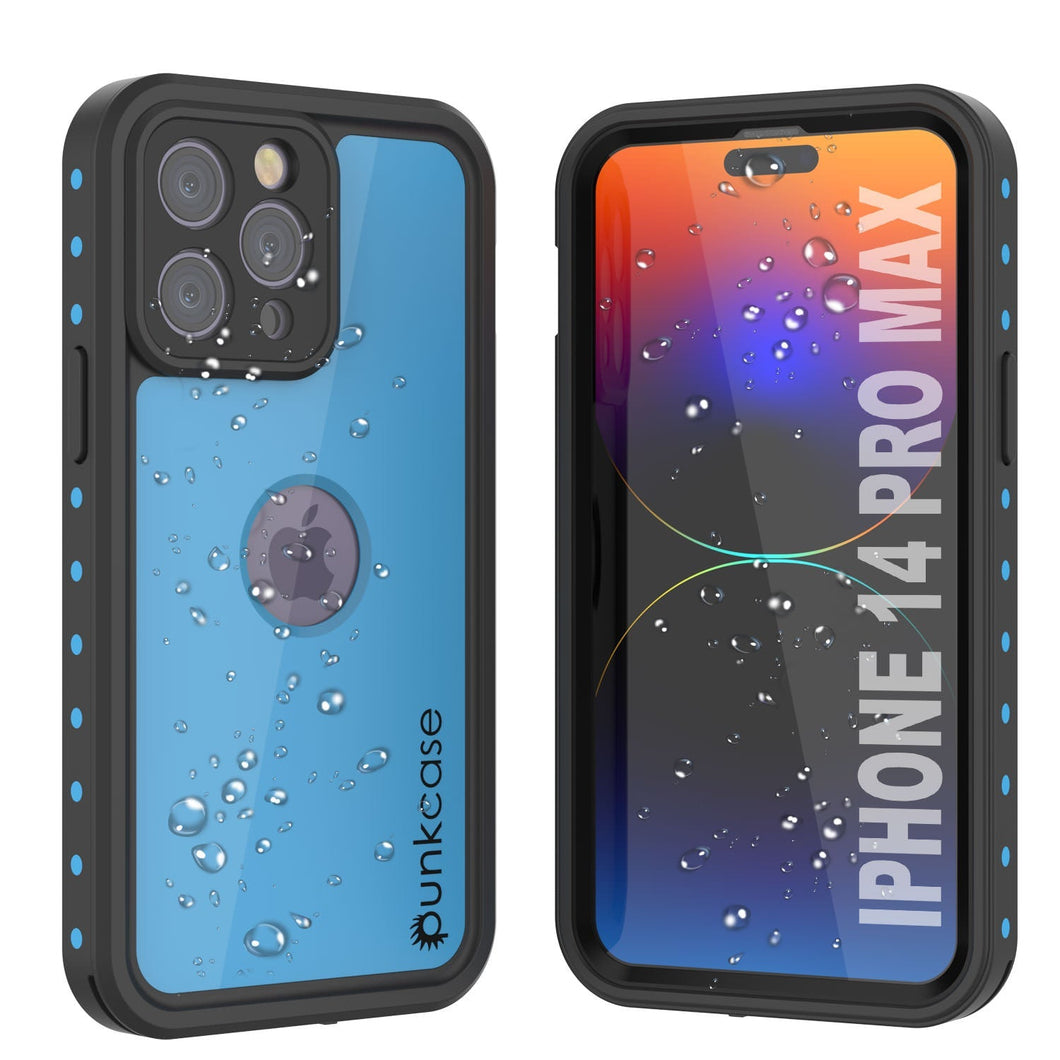 Funda impermeable IP68 para iPhone 14 Pro Max, Punkcase [azul claro] [Serie StudStar] [Ajuste fino] [A prueba de suciedad]