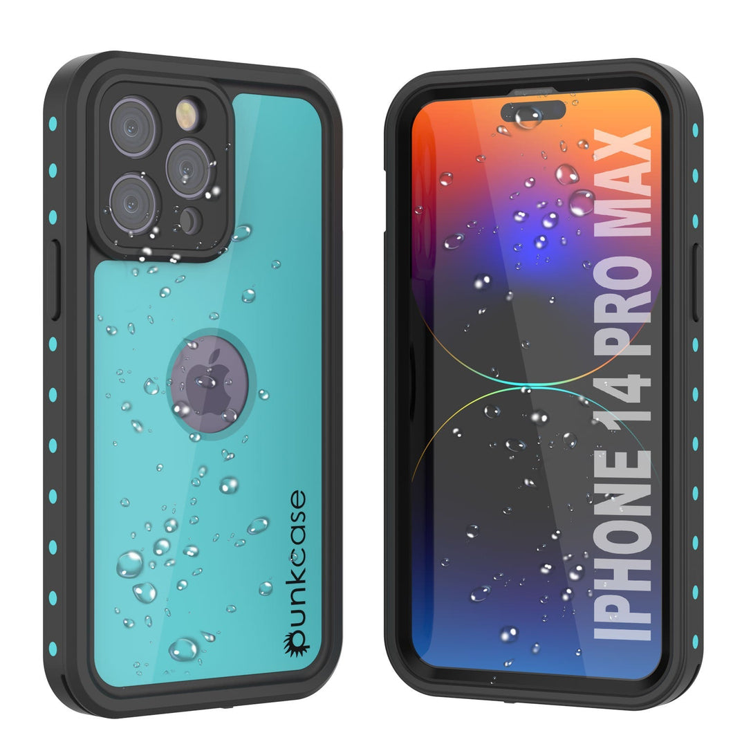 Funda impermeable IP68 para iPhone 14 Pro Max, Punkcase [Turquesa] [Serie StudStar] [Ajuste delgado]
