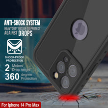Cargar imagen en el visor de la galería, Estuche resistente al agua IP68 para iPhone 14 Pro Max, Punkcase [Negro] [Serie StudStar] [Ajuste Delgado]
