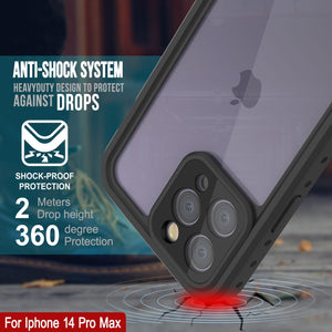 Funda Waterproof IP68 para iPhone 14 Pro Max, Punkcase [Transparente] [Serie StudStar] [Ajuste delgado] [A prueba de suciedad]