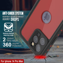 Load image into Gallery viewer, Estuche impermeable iPhone 14 Pro Max IP68, Punkcase [Rojo] [Serie StudStar] [Ajuste delgado]
