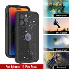 Cargar imagen en el visor de la galería, Estuche resistente al agua IP68 para iPhone 14 Pro Max, Punkcase [Negro] [Serie StudStar] [Ajuste Delgado]
