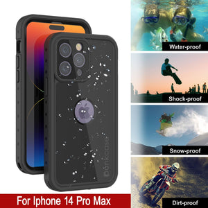 Estuche resistente al agua IP68 para iPhone 14 Pro Max, Punkcase [Negro] [Serie StudStar] [Ajuste Delgado]