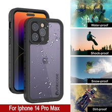 Cargar imagen en el visor de la galería, Funda Waterproof IP68 para iPhone 14 Pro Max, Punkcase [Transparente] [Serie StudStar] [Ajuste delgado] [A prueba de suciedad]
