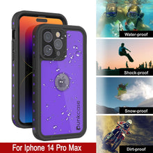 Load image into Gallery viewer, Funda a prueba de agua IP68 para el iPhone 14 Pro Max, Punkcase [Morado] [Serie StudStar] [Ajuste delgado] [A prueba de suciedad]
